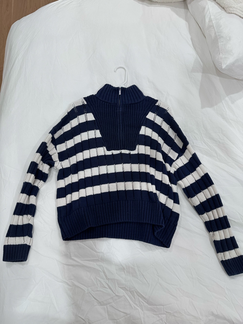 a new day Navy and White Striped Turtleneck Sweater